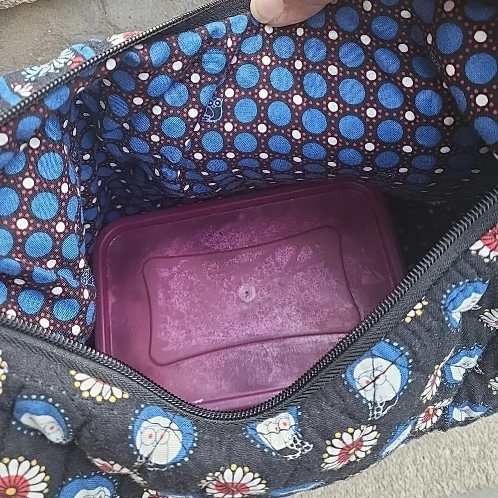 Vera Bradley Black and Blue Owl Hobo Bag